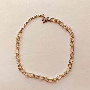 Vintage Anne Klein Delicate Gold Chain Necklace with AK Charm